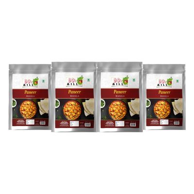 90's MILL Authentic Dum Paneer Kali Mirch Masala/Mughlai Shahi Kali Mirch Dum Paneer Masala Natural And Fresh/Restaurant-Style Dum Paneer Masala/Creamy and Spicy Paneer Masala-80Gx4Pk