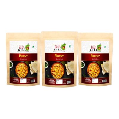 90's MILL Classic Kadai Shahi Paneer Masala/Punjabi Style Shahi Kadai Paneer Masala/The Secret to Mouthwatering Shahi Kadai Paneer|Authentic Paneer Masala Natural And Fresh-980Gx3Pk