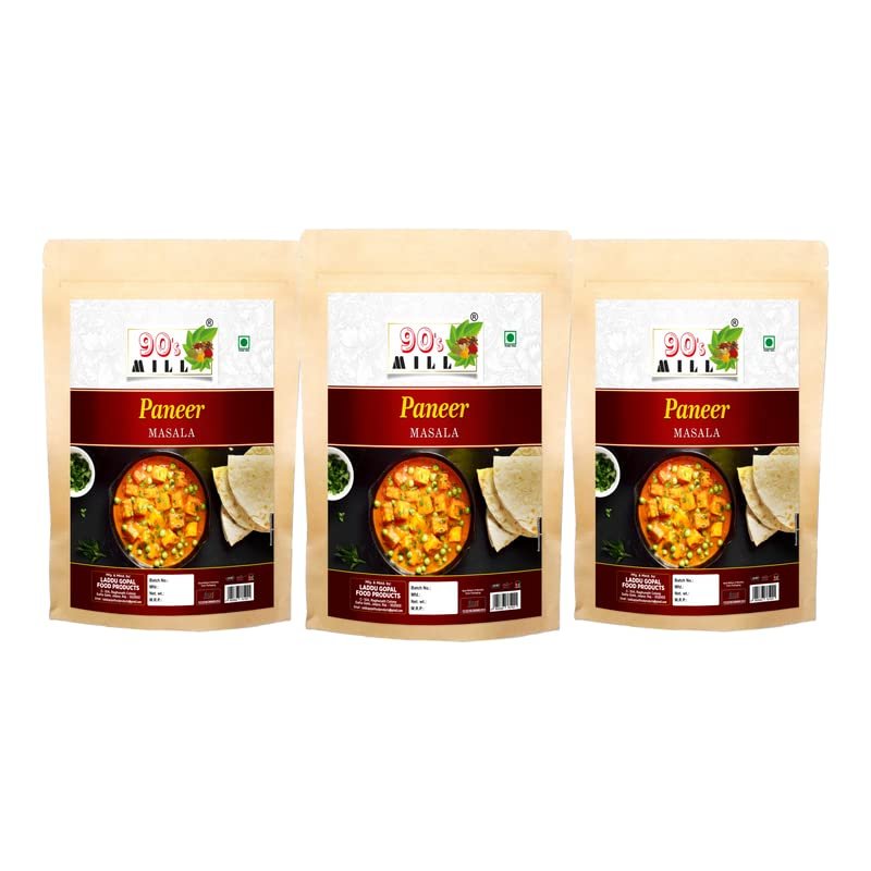 90's MILL Classic Kadai Shahi Paneer Masala/Punjabi Style Shahi Kadai Paneer Masala/The Secret to Mouthwatering Shahi Kadai Paneer|Authentic Paneer Masala Natural And Fresh-980Gx3Pk