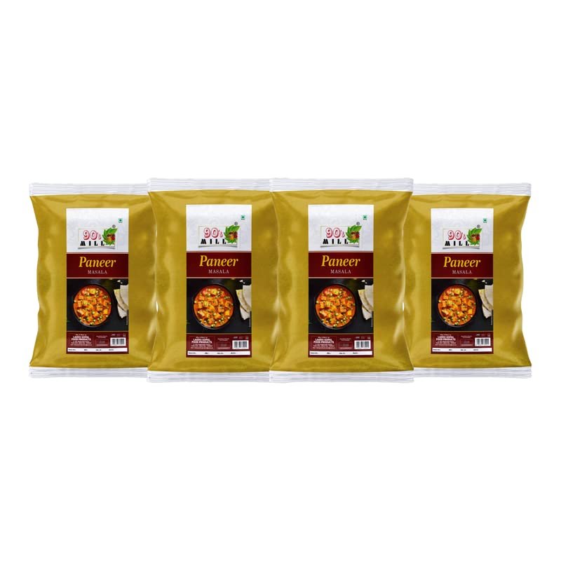 90's MILL Paneer Makhani Masala Easy & Tasty Paneer Makhani Sabzi/Sabji Masala|Handcrafted Paneer Masala/Spice Up Your Panir Sabzi with Delicious Paneer Masala|Delicious Masala-150Gx4Pk
