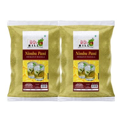 90's MILL Shikanji Masala (Nimbu Pani Masala) | India's Popular Summertime Drink Shikanji/Shikanjbeen/Nimbu Pani/Lemon Water Masala Natural And Fresh Authentic Spice Blend Masala-980Gx2Pk