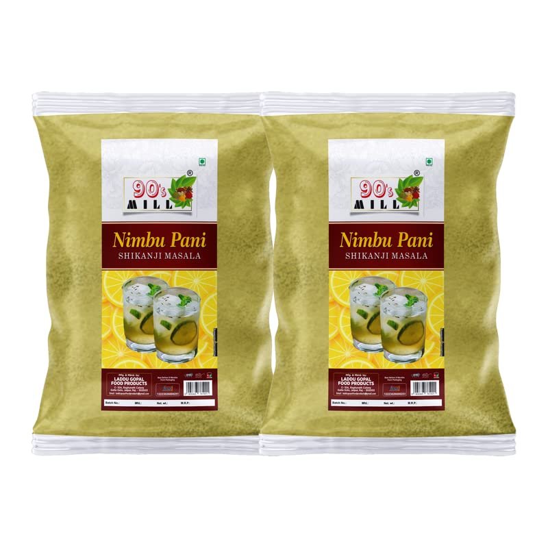 90's MILL Shikanji Masala (Nimbu Pani Masala) | India's Popular Summertime Drink Shikanji/Shikanjbeen/Nimbu Pani/Lemon Water Masala Natural And Fresh Authentic Spice Blend Masala-980Gx2Pk