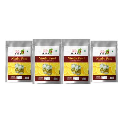 90's MILL Nimbu Sharbat-e-Khass/Nimbu Pani/Shikanji Masala|India's Popular Summertime Drink Masala Shikanji/Lemonade/Nimbu Pani/Lemon Water/Lemon shikanji/Shikanji soda Masala-240Gx4Pk