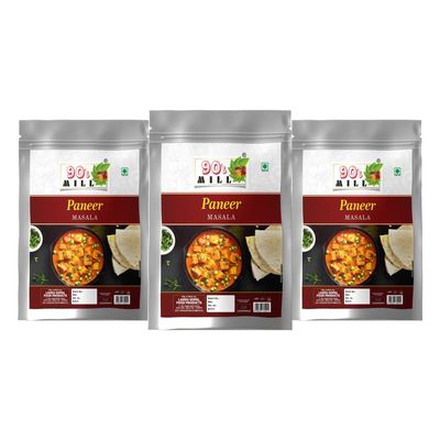 90's MILL Authentic Dum Paneer Kali Mirch Masala/Mughlai Shahi Kali Mirch Dum Paneer Masala Natural And Fresh/Restaurant-Style Dum Paneer Masala/Creamy and Spicy Paneer Masala-980Gx3Pk