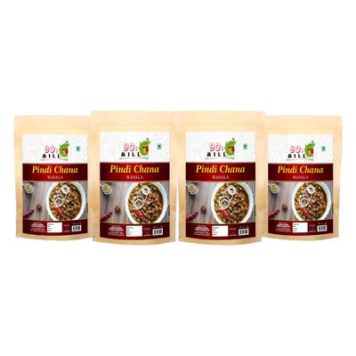 90's MILL Punjabi Ramgarhia Sukhe Chane Masala/Pindi Chole Chana Masala/Chole/Chana/Chickpeas Sabji Masala/Dhabe Wale Chane Chole Ka Masala Natural And Fresh Authentic Spice Blend-240Gx4Pk