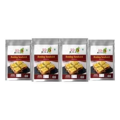 90's MILL Mumbai Mazagaon Sandwich Masala Hand-Made Delicious Sandwich Masala|Aromatic Masala For Mouthwatering Sandwiches|Crunchy Street food Sandwich Masala-80Gx4Pk