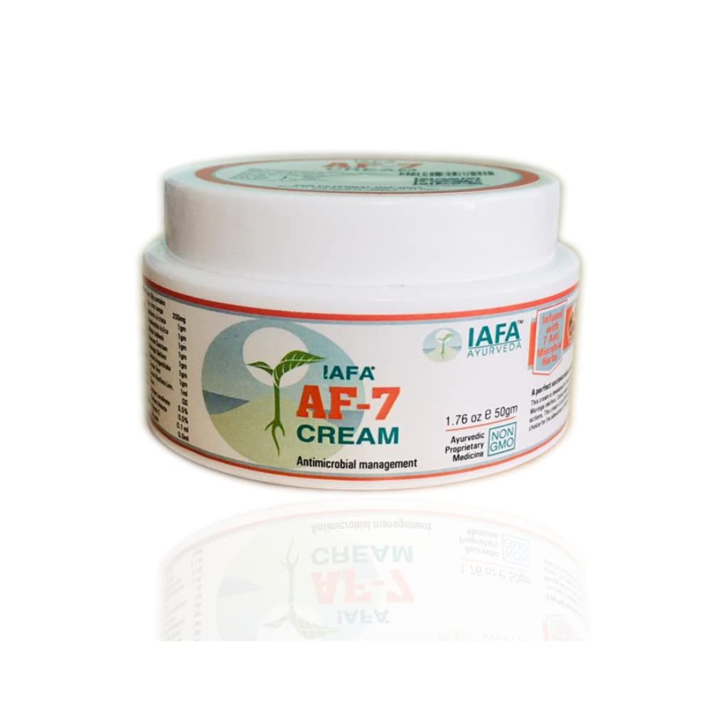 IAFA Ayurvedic AF-7 Cream 50gms- Natural cure for Fungal infections | Fast Relief from Ringworm, Skin infections, Jock itch, Anti chafing, Intimate area itching, Skin rashes, Skin allergy | Anti Itching | Irritation | For All skin problems | Daad khu