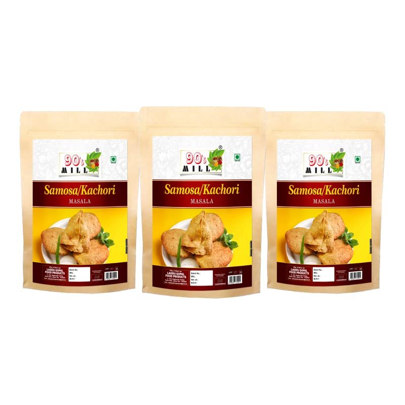 90's MILL Rich Aloo Samosa | Samosa Kachori Masala| Punjabi Samosa Kachori Masala | Mini Samosa Masala Natural And Fresh||Perfect Blend of Aromatic Spices Samosa Kachori Masala-240Gx3Pk