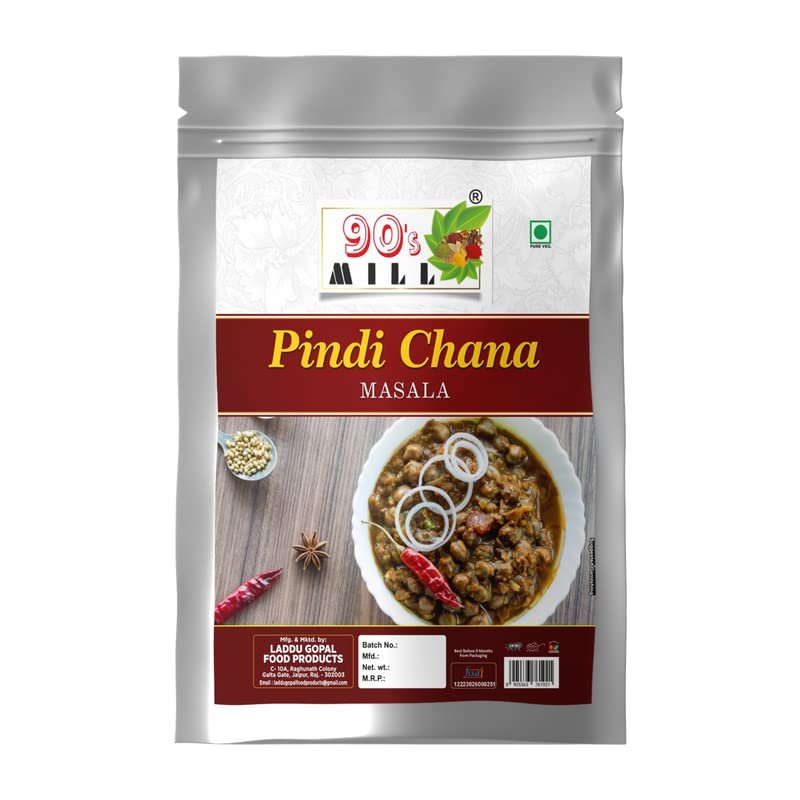 90's MILL Kake THE Dhabe Style Punjabi Khatte Pindi Chole/Pindi Chana Masala|Sukhe Chane/Chole Masala/Kabuli Chane/Chole Chickpeas Masala Natural And Fresh Authentic Spice Blend-980Gx1Pk
