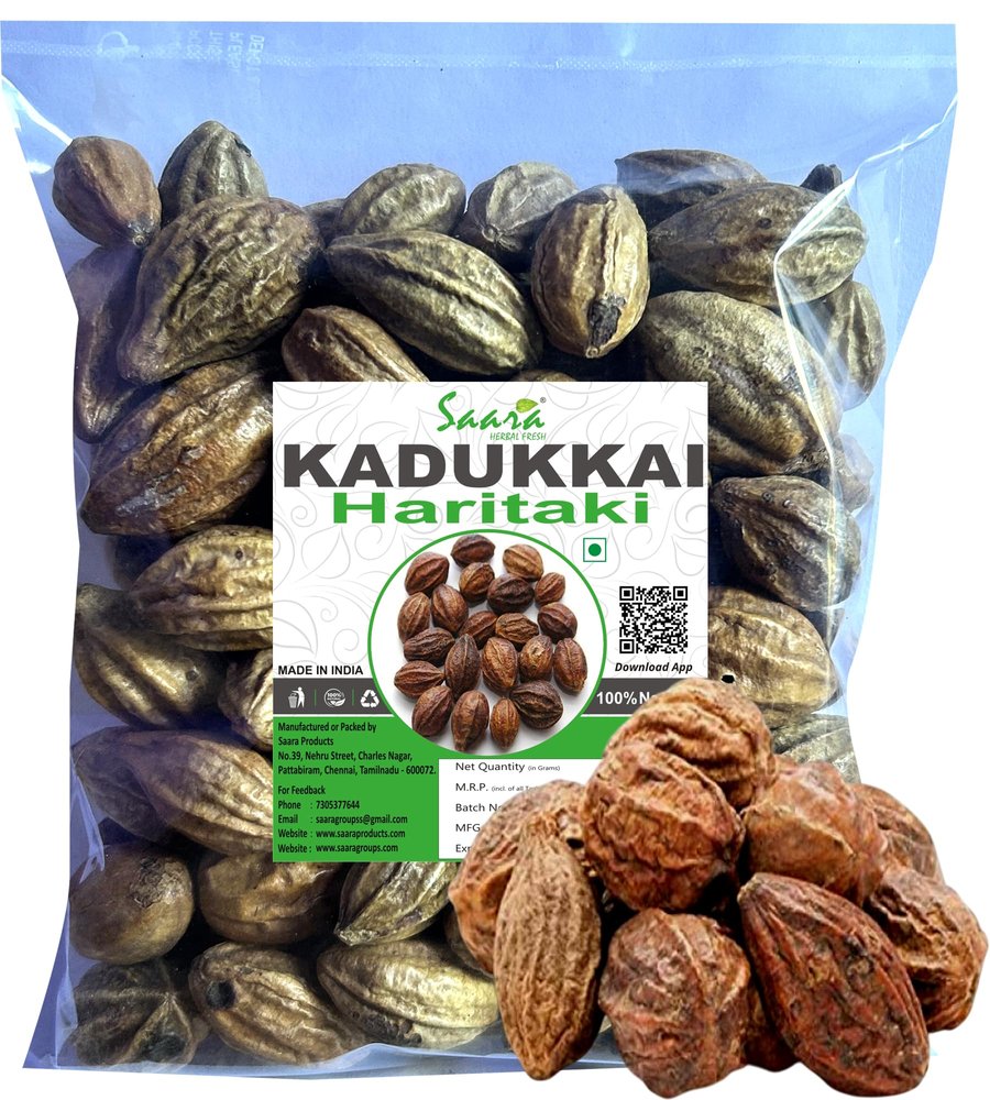 Saara HERBAL FRESH Haritaki,Kadukkai (250grams) Myrobalan, Karakkaya,Terminalia chebula, Harad, 200g (Pack of 2 X 100g, Pack of 1 X 50g)
