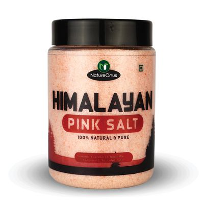 NatureOnus Himalayan Pink Rock Salt 500g | Nutrients and Minerals Rich | Gourmet Grade from Himalayas | No Additives, Unrefined | Natural Substitute of Iodised (Pink Salt in Jar Packing)