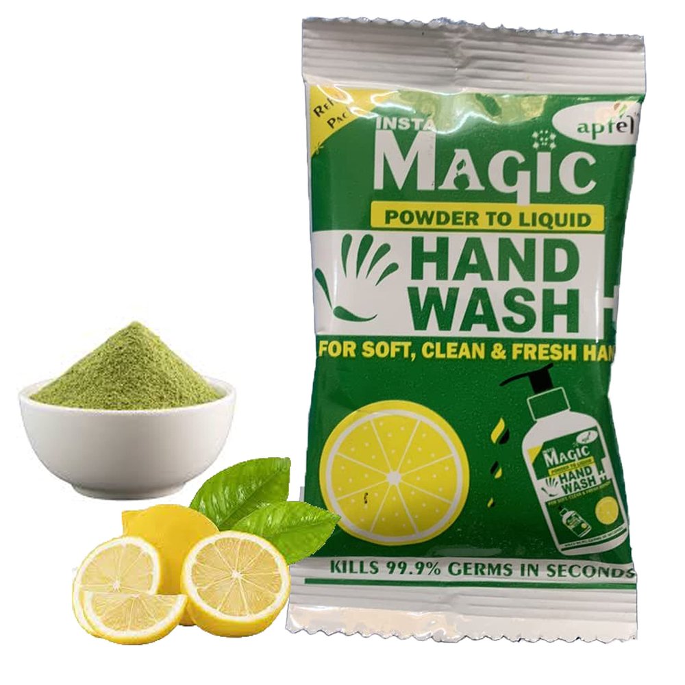 Apfel Insta Magic Hand Wash Powder - 10-Pcs Lime Scented - 100% Stronger Germ Protection for On-the-Go Hygiene (90g, Makes 2 Litres)