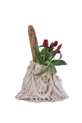 R.R.LALA Macrame boho bag shoulder bag cotton cord weaving bag summer bag beach bag tote Perfect Macrame bag for Shopping, Party, daily life etc. - Size: Width 12 x Length 14 inch OFF WHITE COLOR