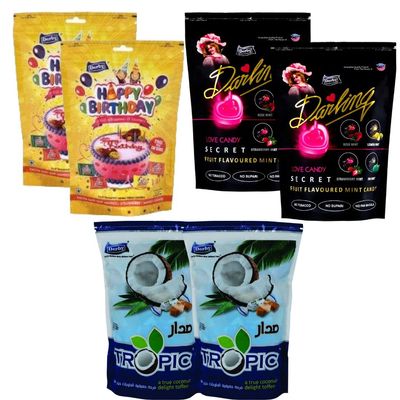 Derby Combo Pack Of Standy Pouch - DSA/Happy Birthday/Tropic (DSA_HB_Tropic_(Each pack of 2)