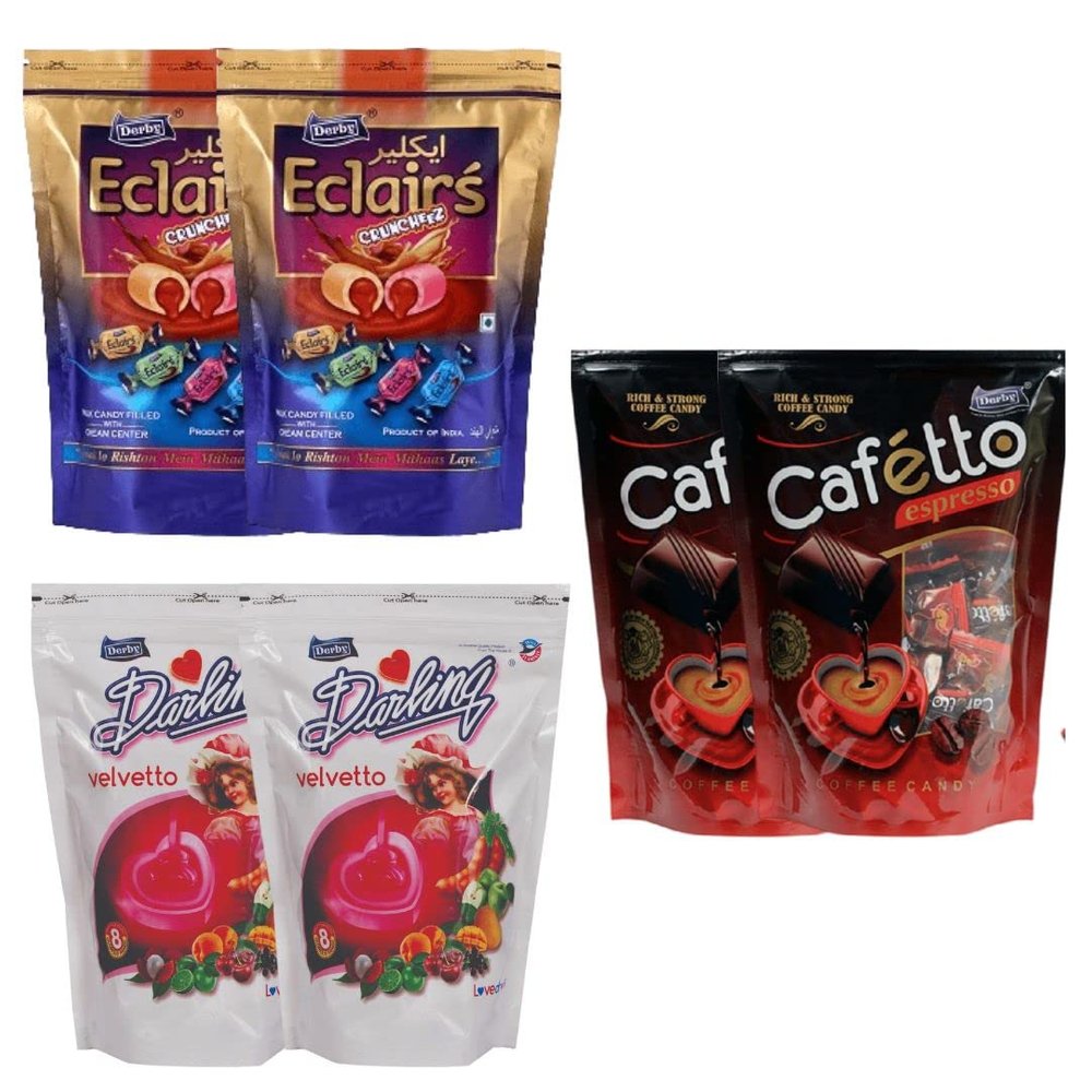 Derby Combo Pack Of Standy Pouch - Velvetto/Assorted eclair/Cafetto (Caffetto_A eclair_Velvetto_(Each Pack Of 2)