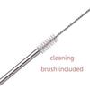 ADICTUM Stainless Steel Smoothie Straws, 0.4' Extra Wide Reusable Metal Drinking Straws for Milkshake, Boba, Smoothie, Beverage, Set of 4 with 1 Cleaning Brush view 3