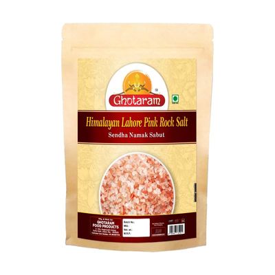 Ghotaram Whole Himalayan Pink Rock Salt Chunks | Sendha Namak Sabut | Sabut Sendha Sindhav Namak Granules Crystal | Himalayan Pure sendha namak Pink Rock Salt Chunks-400GM*1Pack