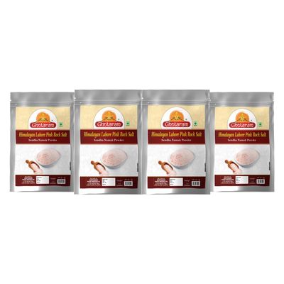 Ghotaram Classic Rock Salt Powder | Himalyan Pink Rock Salt Powder | 100% Pure Pink Salt with Natural Trace Minerals | Sendha Sandha Saindhav Sindhav Namak Lavana Loon-850GM*4Pack