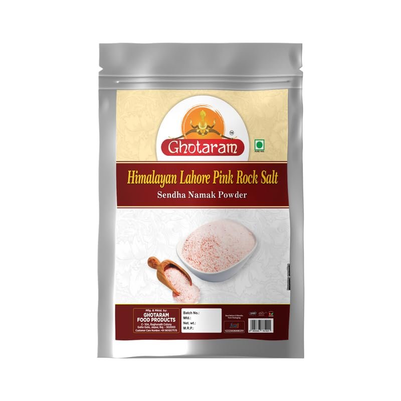 Ghotaram Organic Himalayan Pink Rock Salt | Organic Rock Salt Powder | Vrat Upwaas Ka Namak | Unprocessed & Highly Nutritious | Sendha Namak Powder For Healthy Cooking-200GM*1Pack