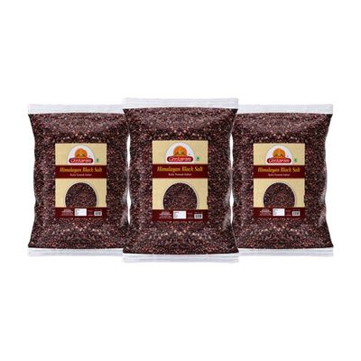 Ghotaram Black Salt Crystals Black Salt | Grinder Perfect for Chaats Chutneys Salads Fruits Grilled Chicken|Impurity Free|Optically Sorted|Natural Black Rock Salt|Use for Pickling, Scrubs-100GM*3Pack
