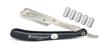 Fortive Gentleman Stainless Steel Barber Straight Edge Barber Razor Folding Shaving Shaver for Men (Free 5 Blades) (Black) view 1
