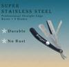 Fortive Gentleman Stainless Steel Barber Straight Edge Barber Razor Folding Shaving Shaver for Men (Free 5 Blades) (Black) view 2