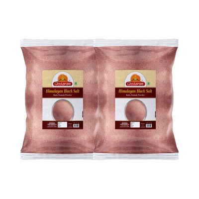 Ghotaram Handgrounded Natural Organic Black Salt/Kala Namak Powder | Handground Kala Namak Kala Loon Powder | Sulphur-Rich Kala Namak Sanchal Powder | bit loona bit lobon kala loon-1900GM*2Pack