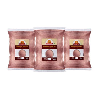 Ghotaram Handgrounded Natural Organic Black Salt/Kala Namak Powder | Handground Kala Namak Kala Loon Powder | Sulphur-Rich Kala Namak Sanchal Powder | bit loona bit lobon kala loon-400GM*3Pack
