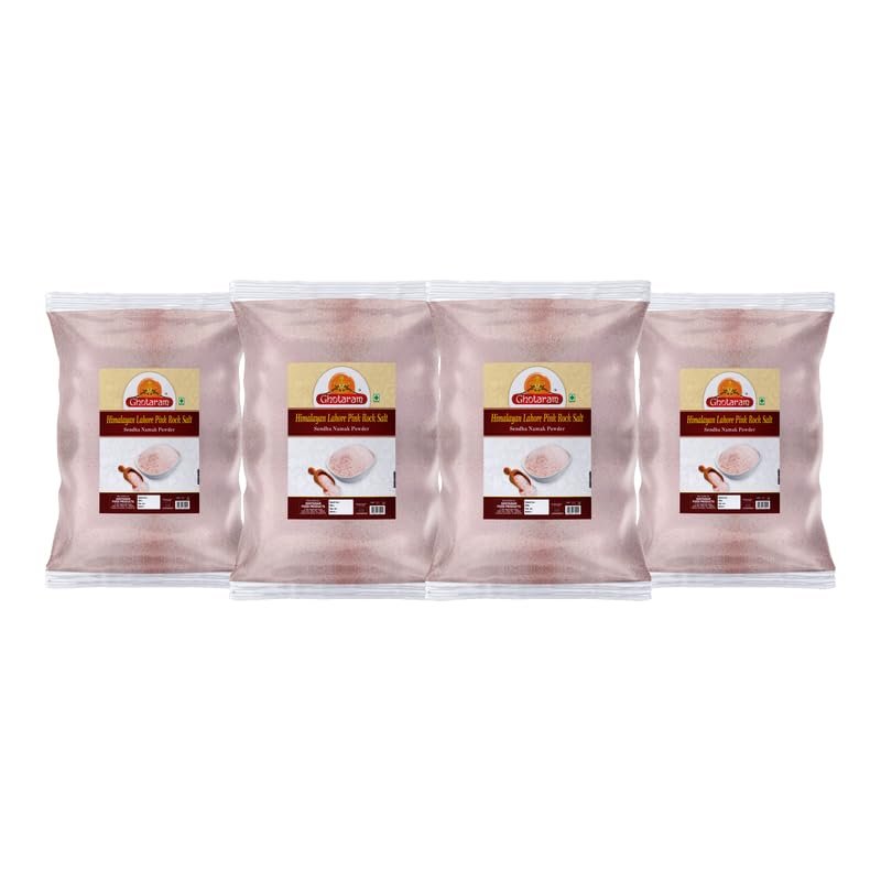 Ghotaram Salt Natural Saindhava Lavana Crystal Rock Salt Powder | Rock Salt | Premium Sendha Namak | with Natural Trace Minerals | Fast Navratri Upwaas Vrat Ekadashi Salt-850GM*4Pack