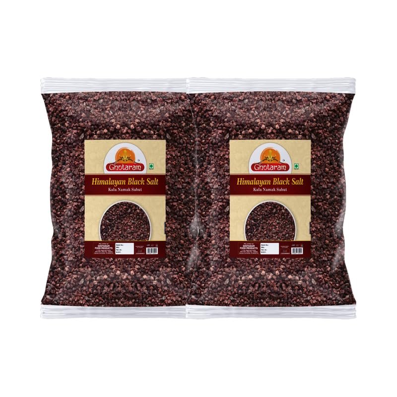 Ghotaram Feng Shui Arabian Black Sea Salt Crystals,Unrefined|Non-iodised|Impurity Free|Optically Sorted|Natural Black Salt|Use for Pickling, Scrubs, Herbal infusions-100GM*2Pack