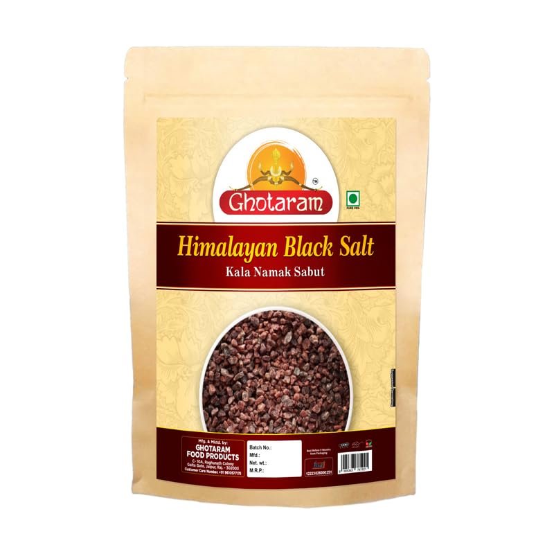 Ghotaram Whole Black Salt Crystals Pure Himalayan Black Salt | Black Salt Whole/Kala Namak | Himalayan Black Rock Salt (Crystal) Impurity Free | Rich in Natural Minerals- 400GM*1Pack