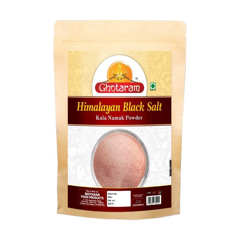 Ghotaram Fresh Himalayan Black Salt Powder | Black Rock Salt Powder [All Natural, Sulphur-Rich, Kala Namak] An Essential and Flavorful Salt for Your Cooking Needs-850GM*1Pack