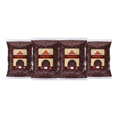 Ghotaram Sabut Suddh Kala Namak Exotic Mineral Rich Black Salt Fresh Himalayan Black Salt Impurity Free | Grinder Perfect for Chaats Chutneys Salads Fruits Pickling Grilled Chicken-850GM*4Pack