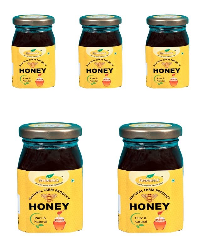 FARMWICK's Natural Honey - Pure and Delicious Farm Product - 250 Gm (Pack of 5)