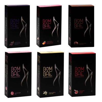 BOMBAE condoms Black Grapes Extra Time with 1600 dots I Chocolate Super dots I Cotton Candy 3 in 1 I Vanilla Ultra Thin I Fruit Extra time dots I Strawberry I Pack of 6 (10 pieces per pack) 60 condom