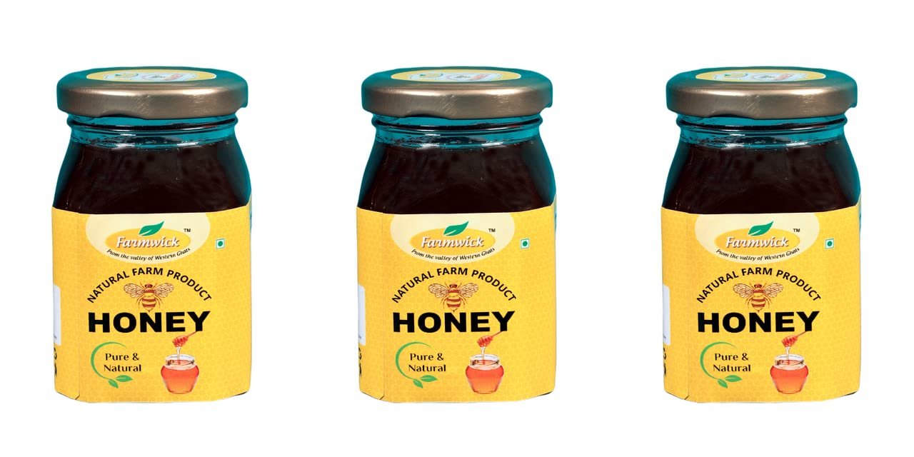 FARMWICK's Natural Honey - Pure and Delicious Farm Product - 250 Gm (Pack of 3)
