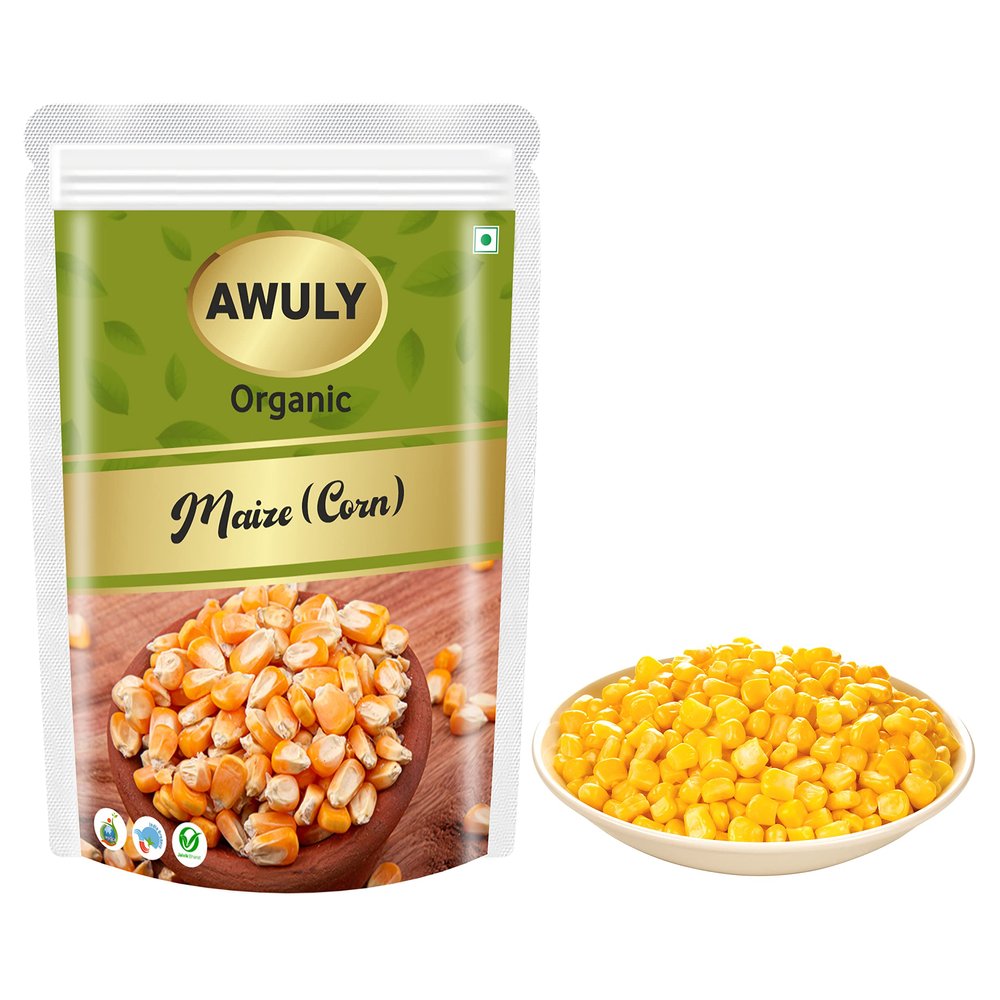 AWULY Organic Sabut Maize |Makki|Gluten Free| Maize Makki Corn Sabut|Whole Makka Granules |Butterfly Corn Unpopped |Homemade Healthy Snack (100gms)