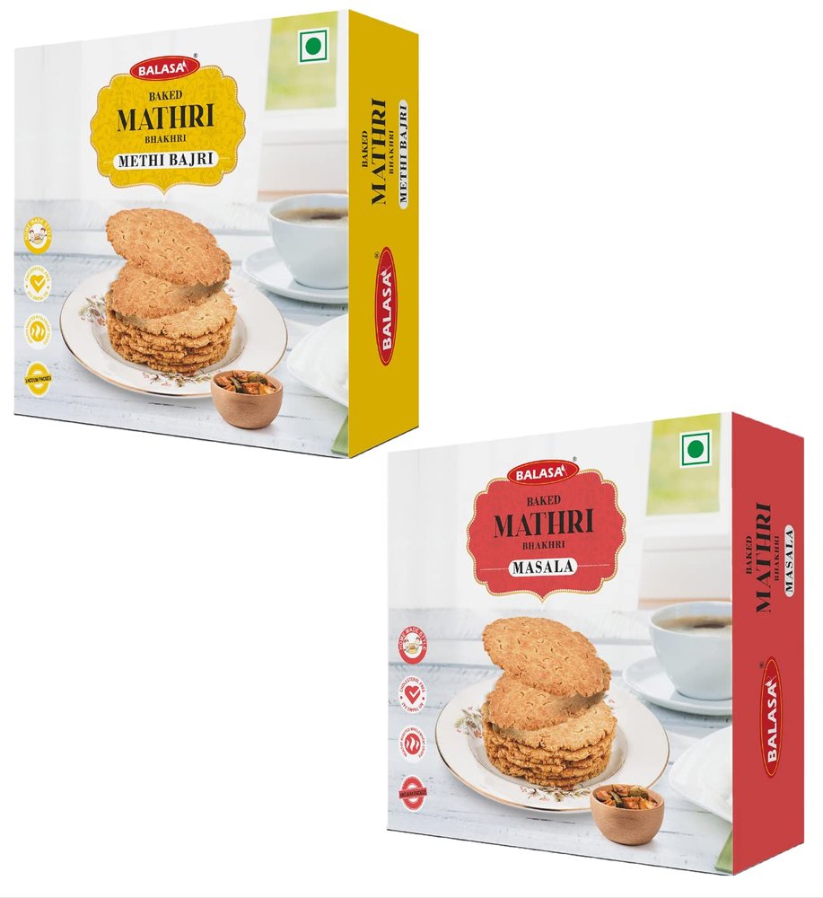 Balasa Roasted Bajri + Masala Mathi Combos (Tea Time Guiltfree Baked Bhakhri) 180 g Pack x 2