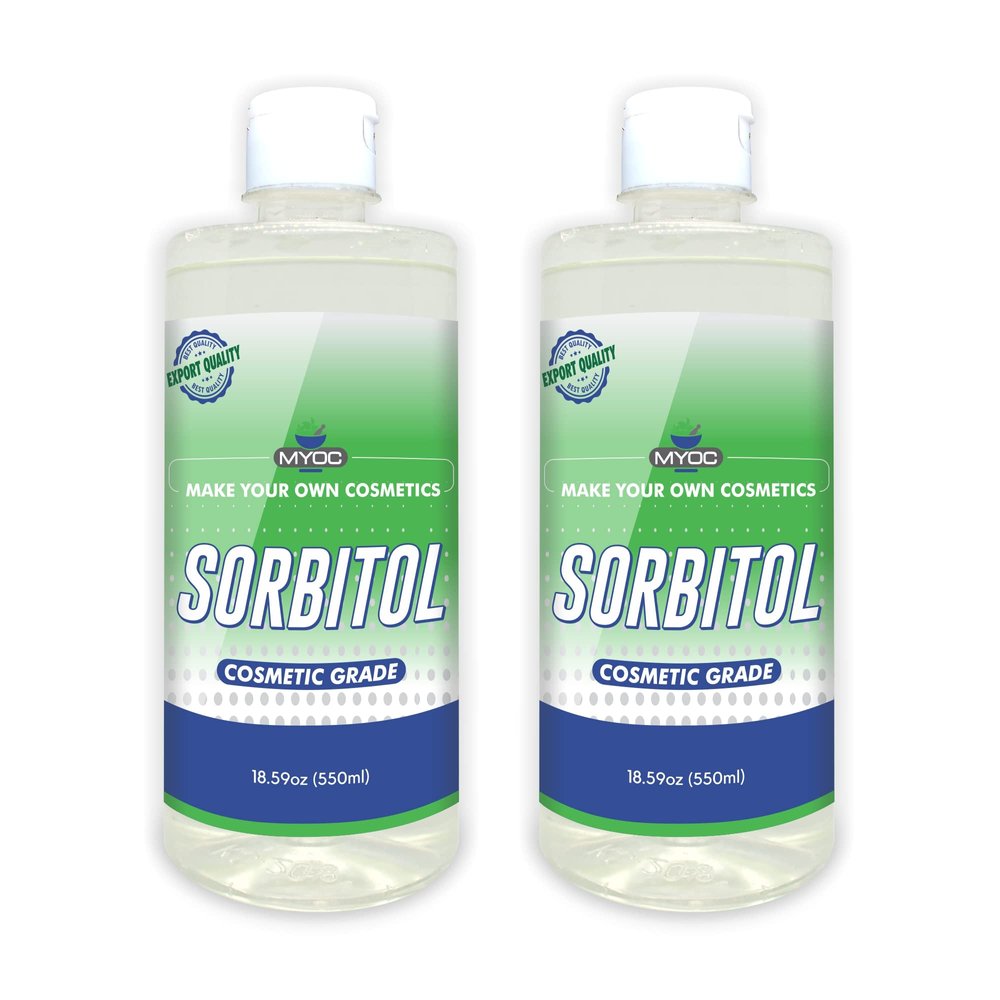 MYOC Sorbitol liquid cosmetic grade raw material for Soap Making, Thickener, Liquid Sweetener, Sorbitol Liquid for Skincare products - 550 ML(Pack of 2)