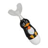 Sonic U Shaped Toothbrush, Cute Bear Kids Electric Toothbrush Rechargeable Ergonomic Fast Cleaning with 3 Brush Heads for Home (Black) view 4