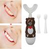 Kids Electric Toothbrush, Sonic Toothbrush Automatic Silicone Fast Cleaning with 3 Brush Heads for Home (Brown) view 2