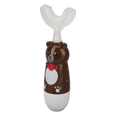 Kids Electric Toothbrush, Fast Cleaning Ergonomic Sonic Toothbrush Cute Bear for Travel (Brown)