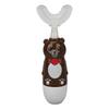 Sonic U Shaped Toothbrush, Cute Bear Kids Electric Toothbrush Rechargeable Ergonomic Fast Cleaning with 3 Brush Heads for Home (Brown) view 1