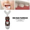 Sonic U Shaped Toothbrush, Cute Bear Kids Electric Toothbrush Rechargeable Ergonomic Fast Cleaning with 3 Brush Heads for Home (Brown) view 3
