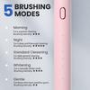 US1984 Sonic Electric Toothbrush for Kids Adults with 5 Modes, 4 Brush Heads & Rechargeable Battery Last up to 30 Days, Ultra Soft, IPX7 Waterproof, Electric Power Tooth brush (Light Pink) view 2
