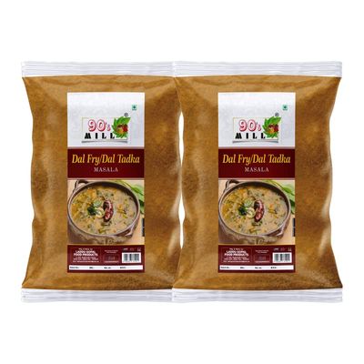 90's MILL Authentic Punjabi Dal Tadka/Dal Fry Masala Powder, Easy to Use Dal Fry/Dal Tadka Masala Mix, Cooking Essentials for Fine Taste, Multipurpose Dal Fry Masala for Unique Flavor-80Gx2Pk