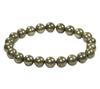 7VENS Original Pyrites Crystal Bracelet with Lab Certificate for Men and Women - Natural Energised Stone Pyrites Bracelet for Healing, Willpower, Money, Protection, Wealth and Business - 8MM Bead , Shiny Grey