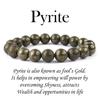7VENS Original Pyrites Crystal Bracelet with Lab Certificate for Men and Women - Natural Energised Stone Pyrites Bracelet for Healing, Willpower, Money, Protection, Wealth and Business - 8MM Bead , Shiny Grey view 4