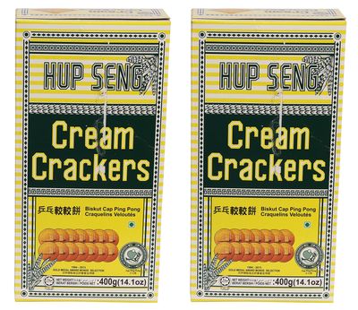 Hup Seng Classic Cream Crackers/Biskut Cap Ping Pong, 400g Pack of 2