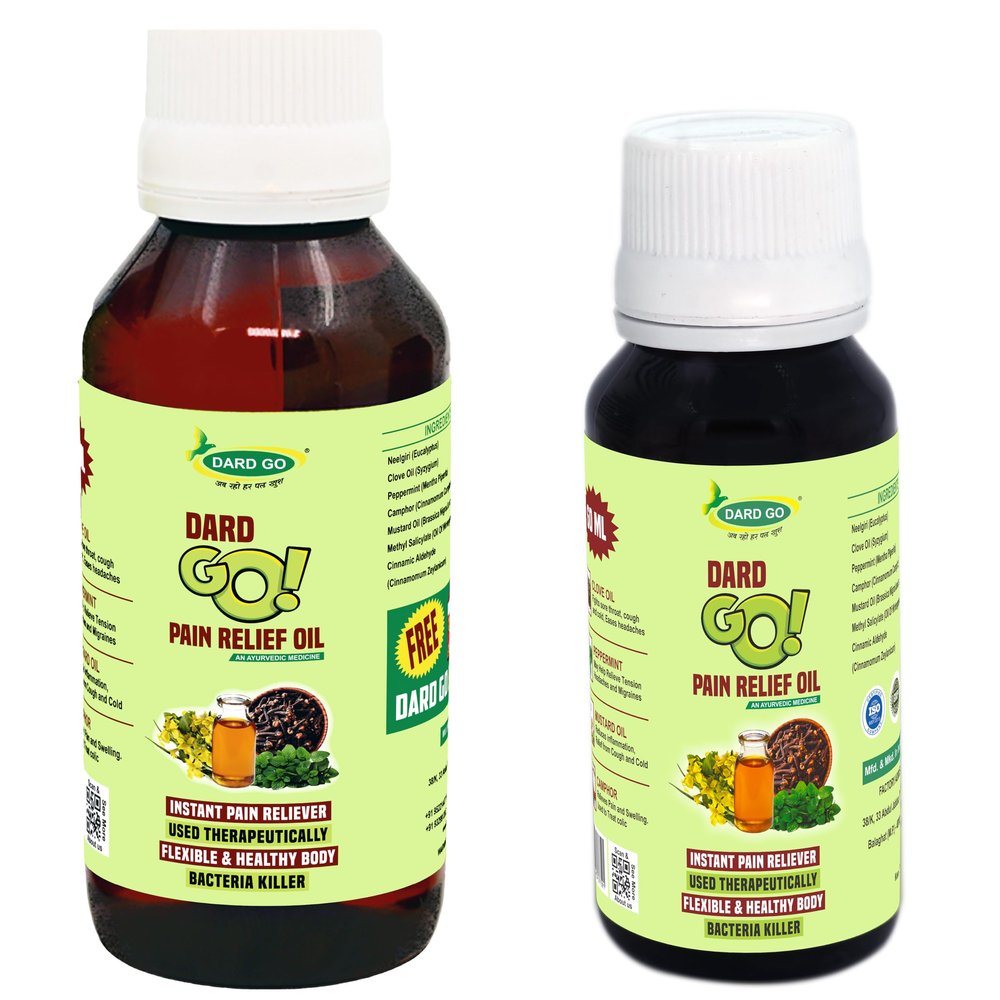 Dardgo Pain Relief Oil | Ideal for Joint Pain, Knee Pain, Neck Pain, Back Pain, Shoulder Pain, Sciatica Pain | Instant Pain Reliever | Ayurvedic & Non-Sticky, 100 ml + 60 ml (Combo Pack)